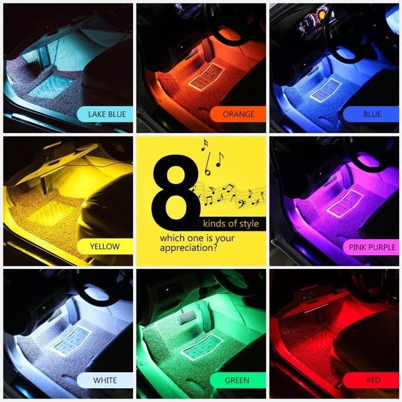 RGB Car LED Light Strips Sound Activated Remote - Picture 3 of 11